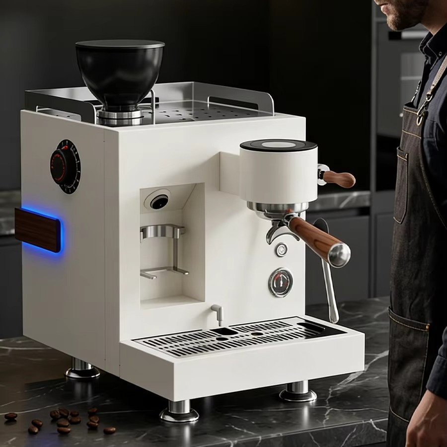 Coffee Grinder Burr Flat - ماكينة قهوة شبه أوتوماتيكية مدمجة مع