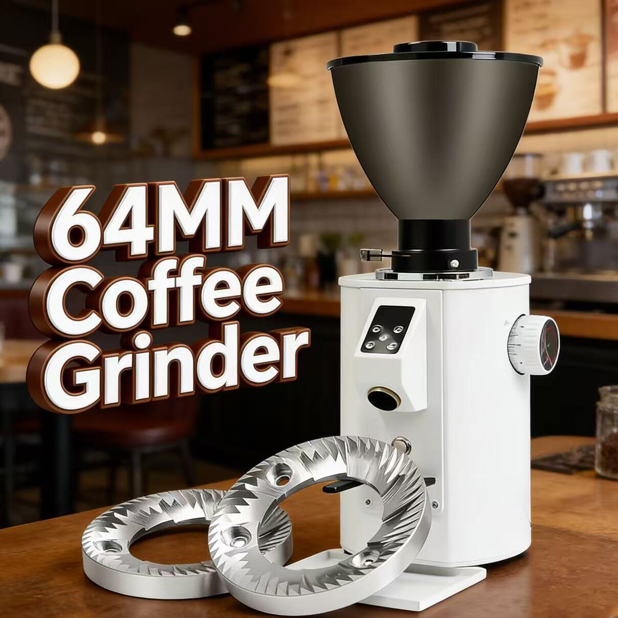 Coffee Grinder Burr Flat - مطحنة قهوة كهربائية تجارية بشفرات مسطحة