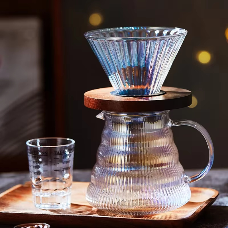 Coffee Equipment Pour Over - مجموعة صب ملونة فوق القهوة، فلتر