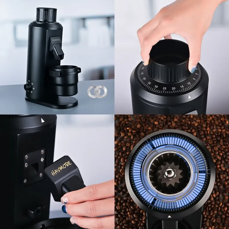Coffee Grinder Burr Flat - مطحنة قهوة أوتوماتيكية من الفولاذ المقاوم